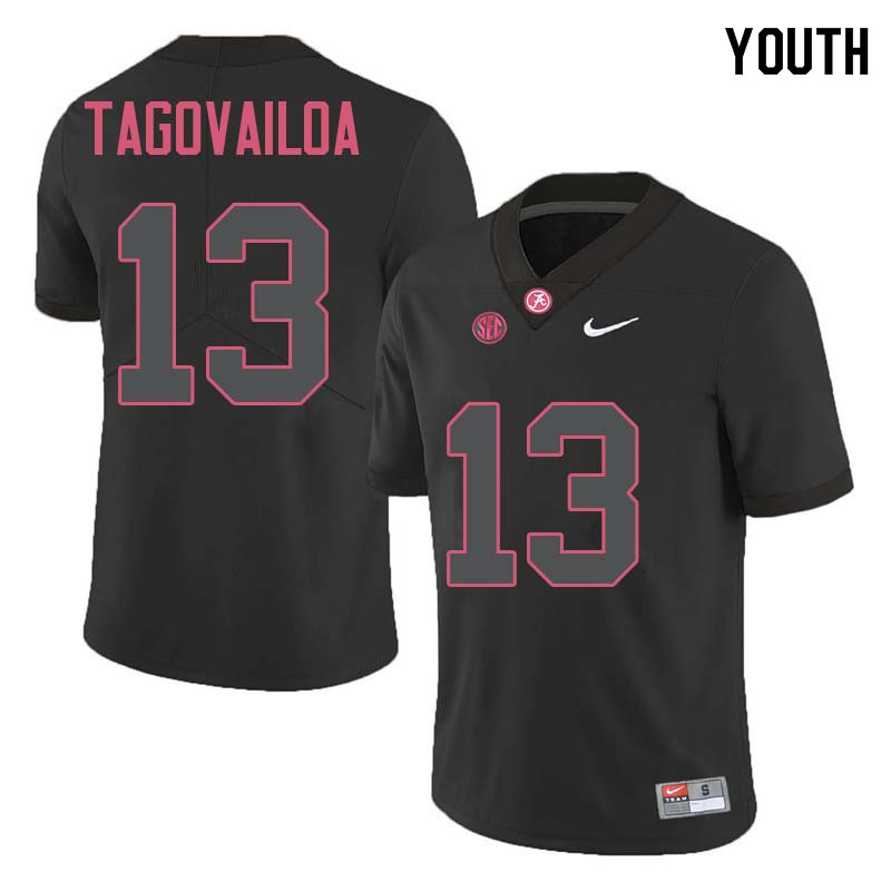 Youth #13 Tua Tagovailoa Alabama Crimson Tide College Football Jerseys Sale-Black